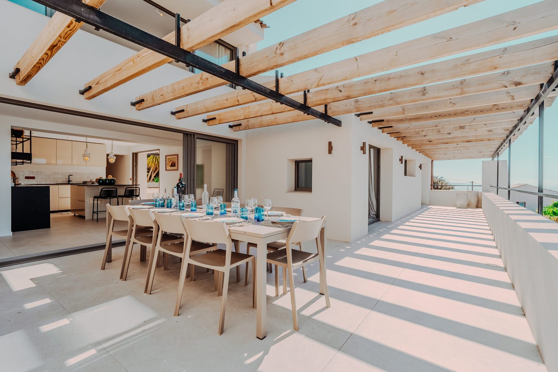 Vue mer panoramique depuis la villa à Cargèse